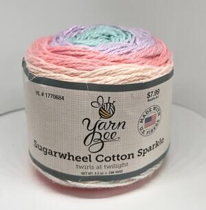 Yarn Bee Sugarwheel Cotton Sparkle Yarn, Twirls at Twilight